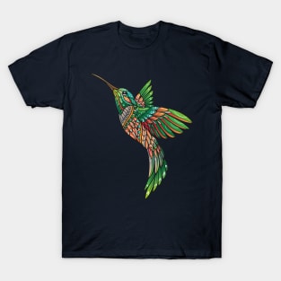 Vibrant Flight: Stylized Hummingbird T-Shirt
